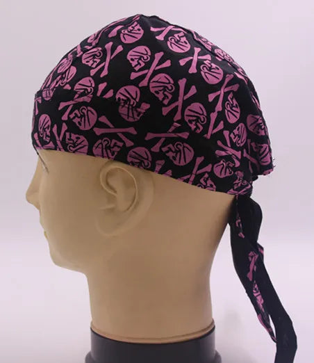 Bandana with Skull Butterfly Print Black Purple / One Size
