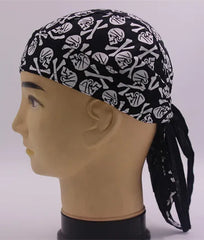Bandana with Skull Butterfly Print Black X / One Size