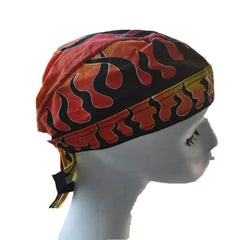 Bandana with Skull Butterfly Print Fire Orange / One Size