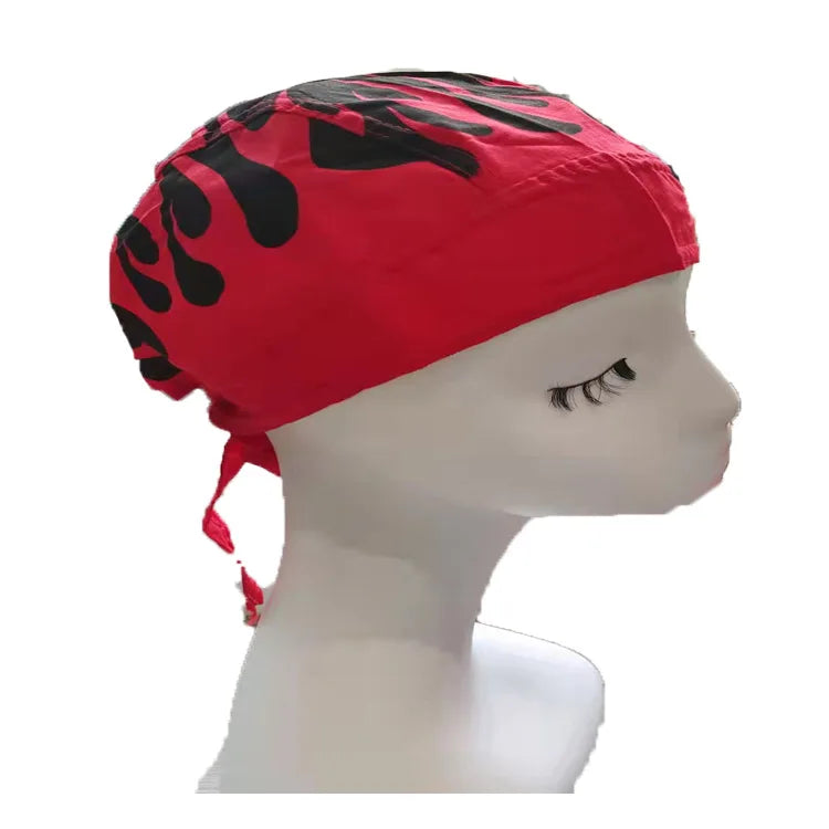 Bandana with Skull Butterfly Print Red / One Size