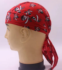 Bandana with Skull Butterfly Print Red Pirate / One Size