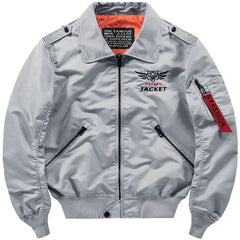 Baseball Collar Loose Bomber Jacket for Men Gray / M
