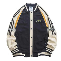 Baseball Patch Long Sleeve Button Up Jacket