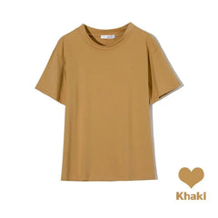 Basic Solid Cotton T-shirt Women