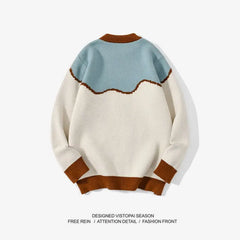 Bear Embroidered Knitted Oversize Sweater