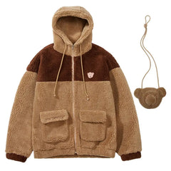 Bear Thick Cotton Padded Coat for Winter Warmth Brown / XS