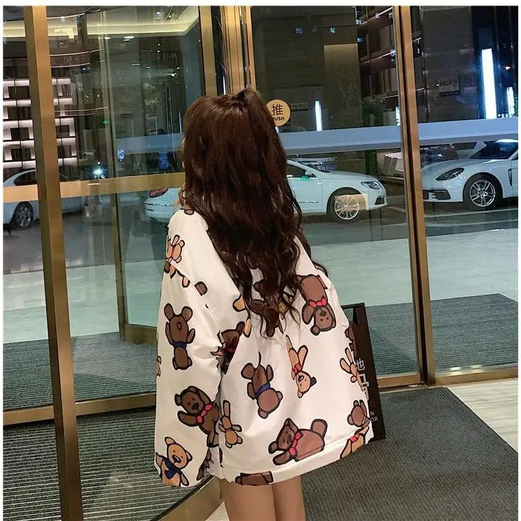 Bears Oversized Loose Hoodie for Casual Wear