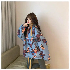 Bears Oversized Loose Hoodie for Casual Wear