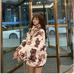 Bears Oversized Loose Hoodie for Casual Wear