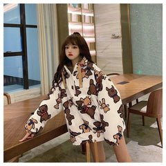 Bears Oversized Loose Hoodie for Casual Wear