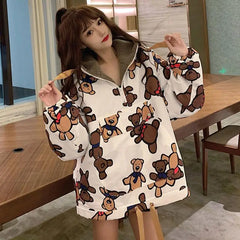 Bears Oversized Loose Hoodie