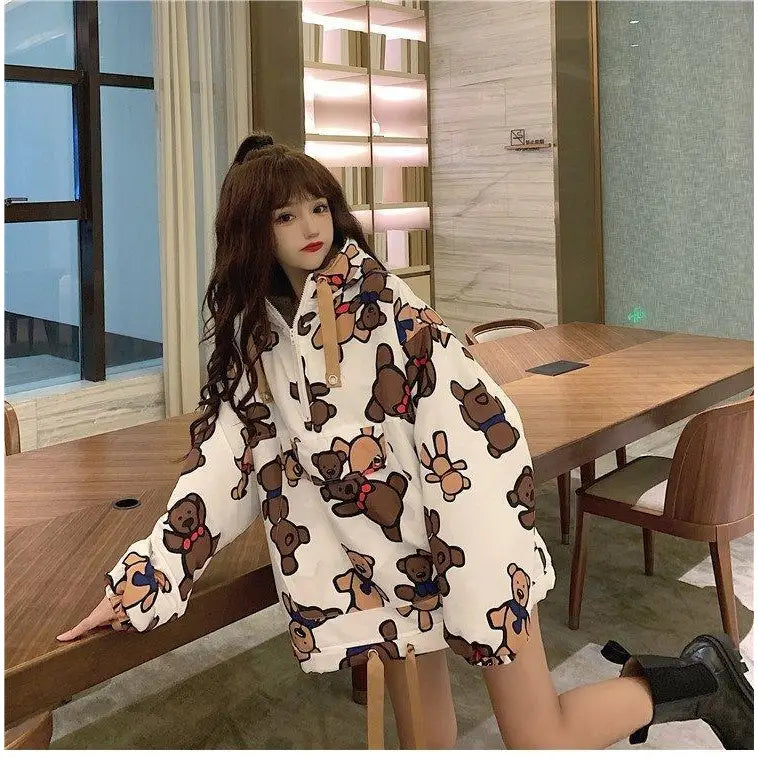 Bears Oversized Loose Hoodie