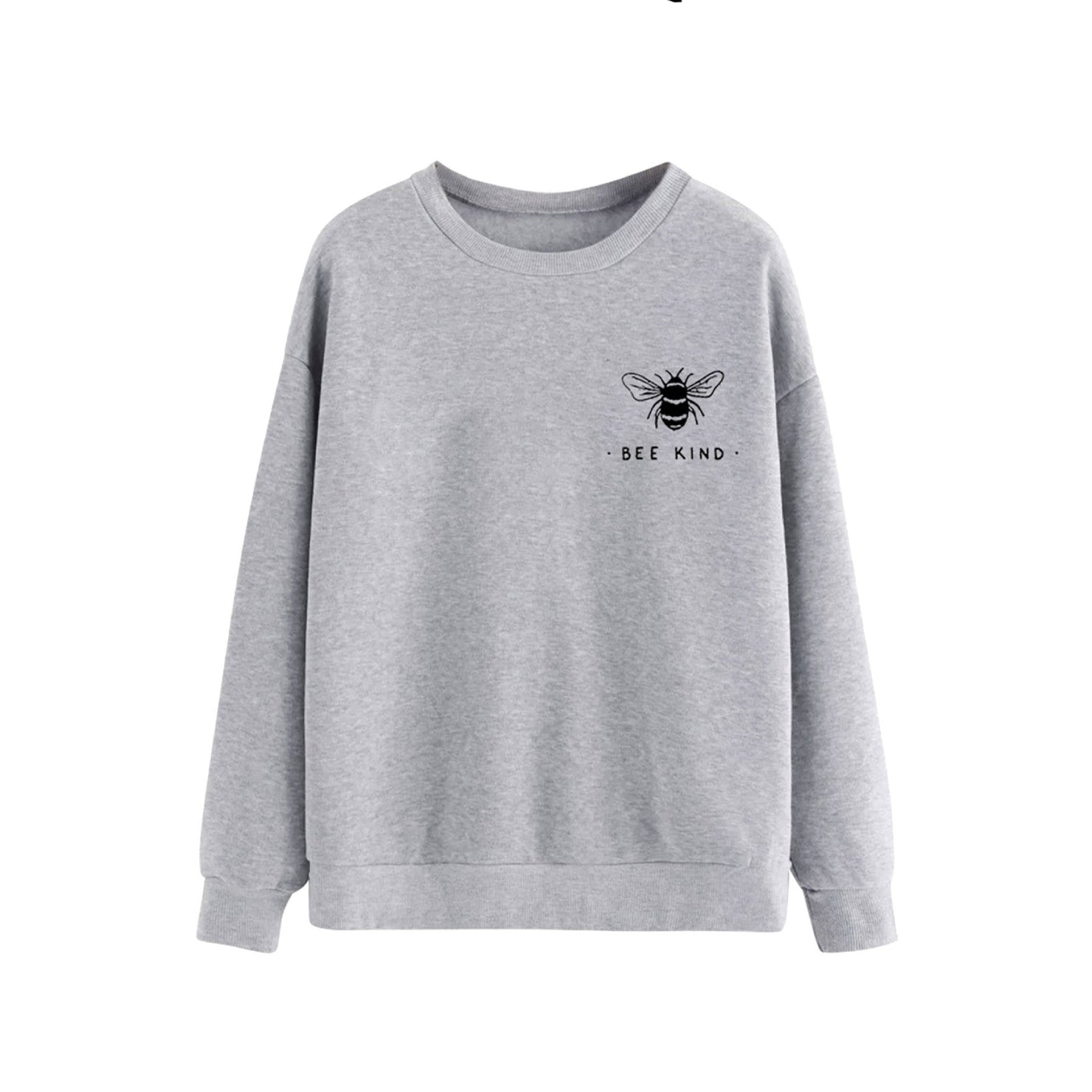 Bee Kind Vegan Sweatshirt - Grey / S - SWEATSHIRT