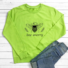 Bee Merry Vegan-friendly Sweatshirt - Light Green / S