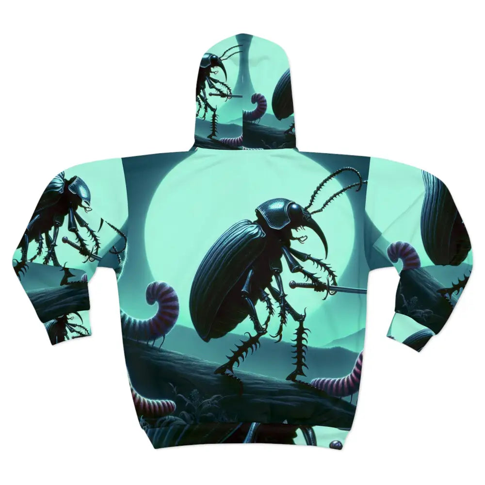 Beetle Knight Hoodie with Armored Insectoid Design