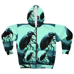 Beetle Knight Hoodie with Armored Insectoid Design XS