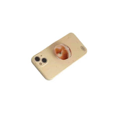 Beige iPhone Case with Bagel Folding Holder Stand