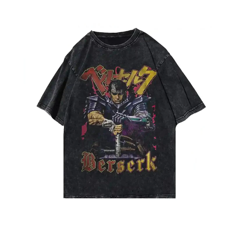 Berserk Retro Anime Necklace Round Neck T Shirt / M