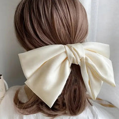 Big Bow Two-Layer Satin Hairpins