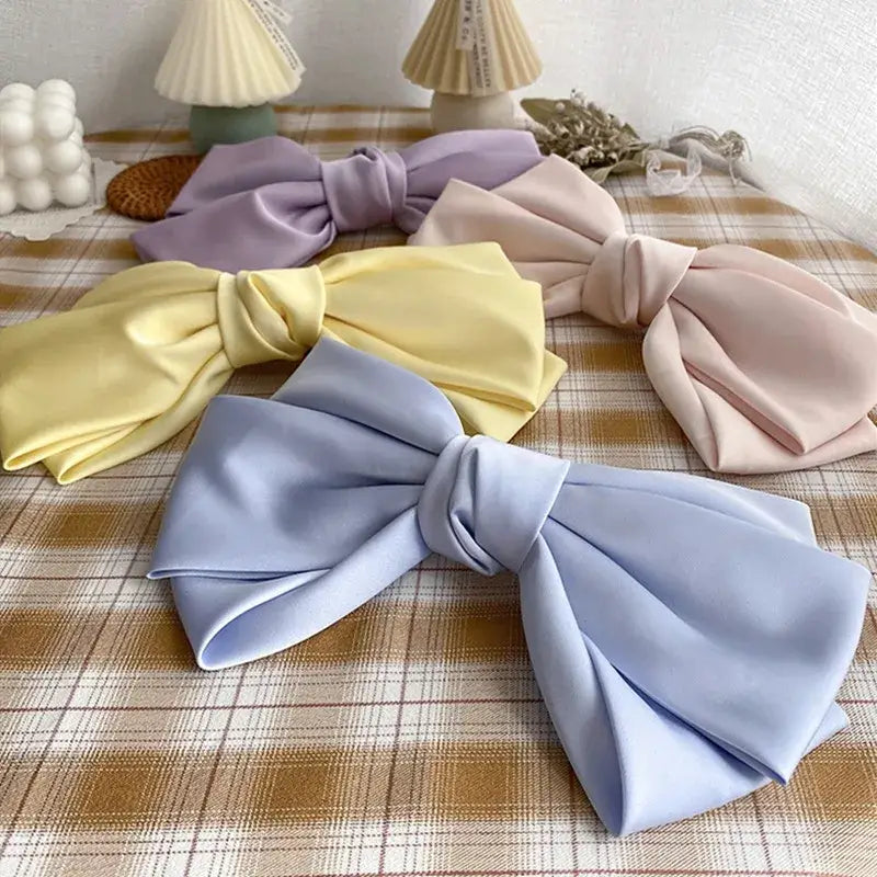 Big Bow Two-Layer Satin Hairpins for Stylish Hairstyles