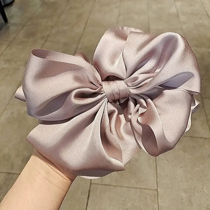 Big Bow Two-Layer Satin Hairpins for Stylish Hairstyles