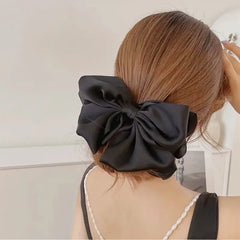 Big Bow Two-Layer Satin Hairpins for Stylish Hairstyles