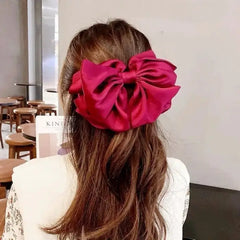 Big Bow Two-Layer Satin Hairpins for Stylish Hairstyles