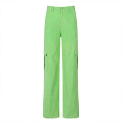 Big Pockets Wide Leg Trousers - Green / S - Pants