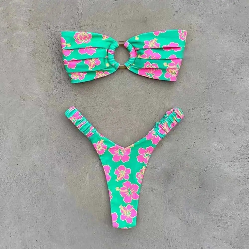 Bikini Set Push Up Top and Thong for Beach Style
