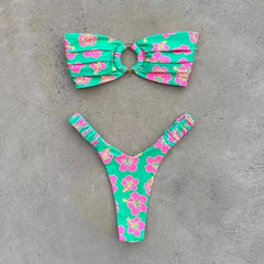 Bikini Set Push Up Top and Thong for Beach Style