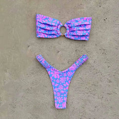 Bikini Set Push Up Top and Thong for Beach Style