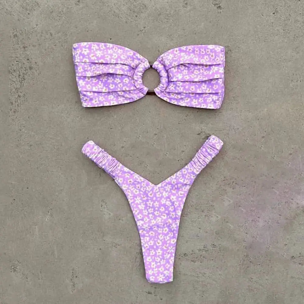 Bikini Set Push Up Top and Thong for Beach Style