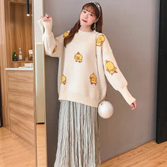 Bird Cartoon Loose Sweater