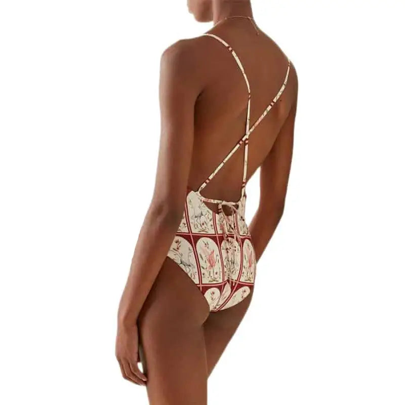 Bird One Piece Strap Cover Swimwear