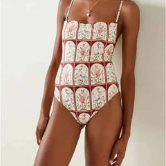 Bird One Piece Strap Cover Swimwear