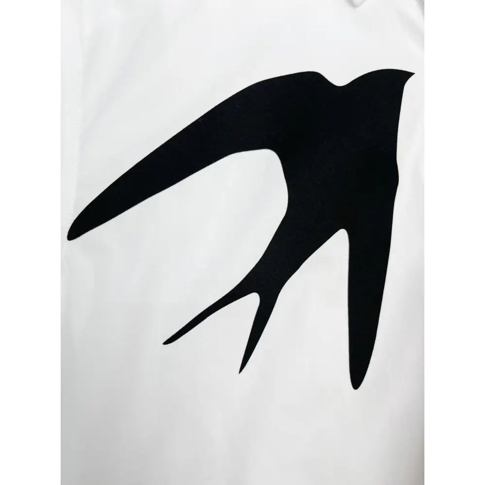 Bird Print Long Sleeve Shirt for Outdoor Wear