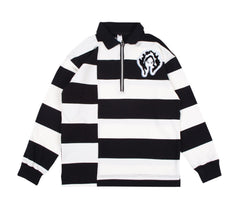 Black & White Striped Polo Shirt