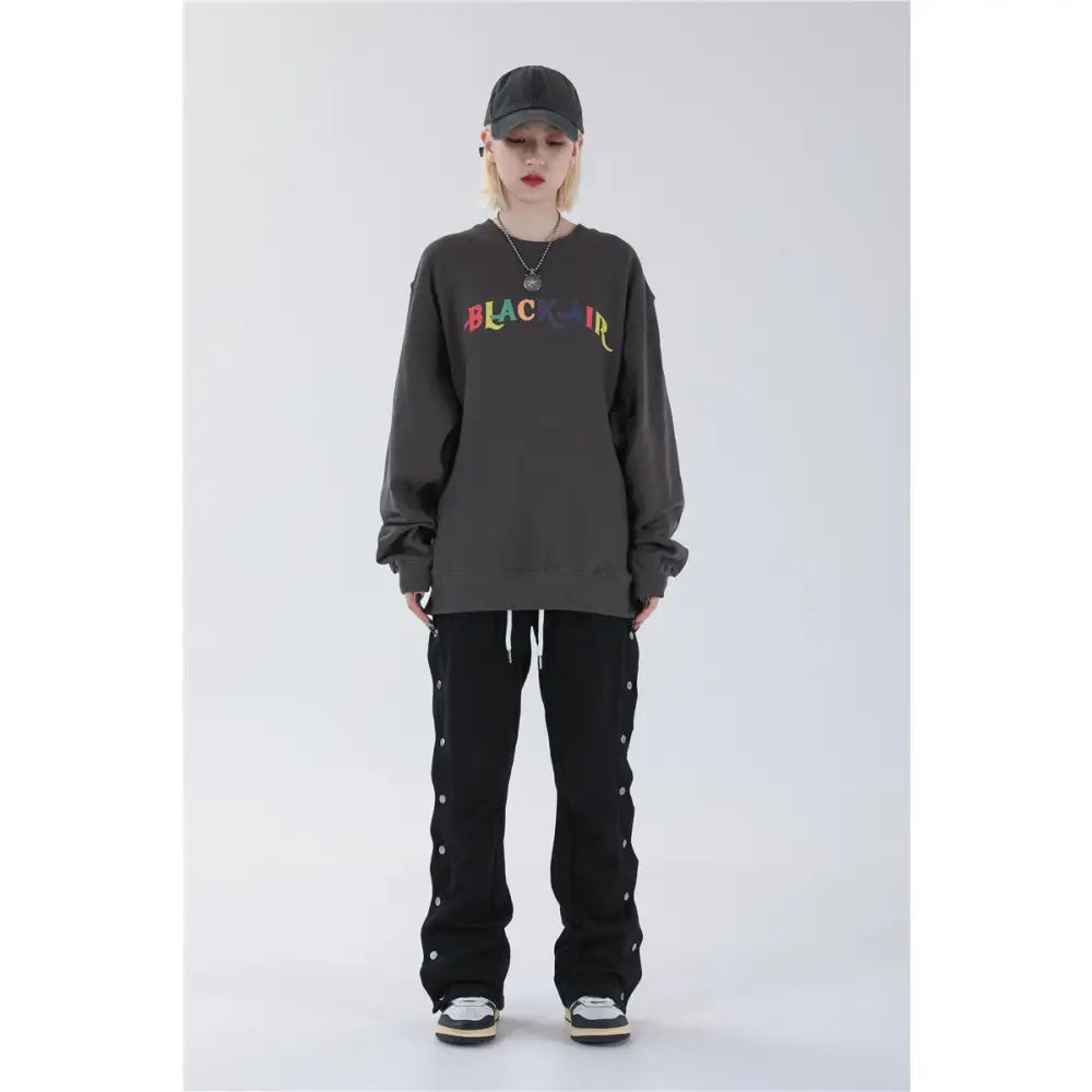 Black Air Sweatshirt Pullover Urban Loose Fit