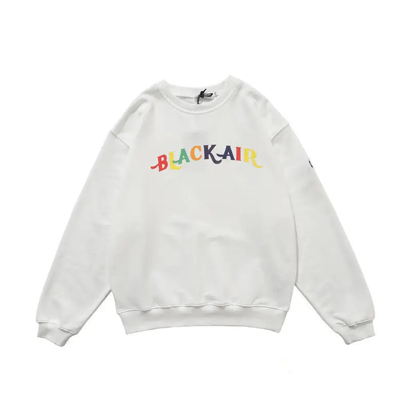 Black Air Sweatshirt Pullover Urban Loose Fit White / M