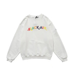 Black Air Sweatshirt Pullover Urban Loose Fit White / M