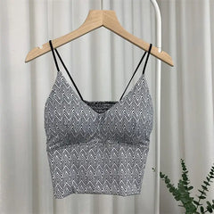 Black And White Crop Top - Wavy / S