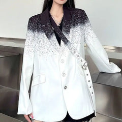 Black and white gothic blazer with simple buttons