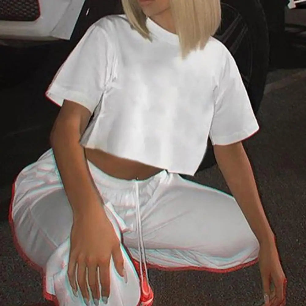 Black and White Harajuku Crop Top