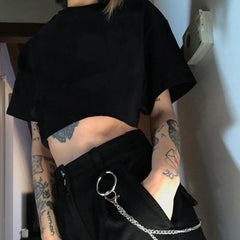Black and White Harajuku Crop Top