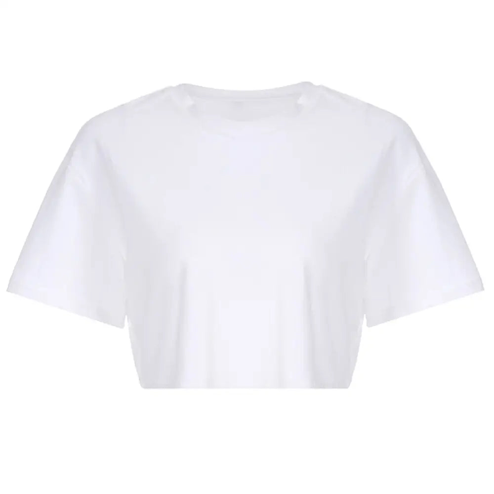 Black and White Harajuku Crop Top white / S
