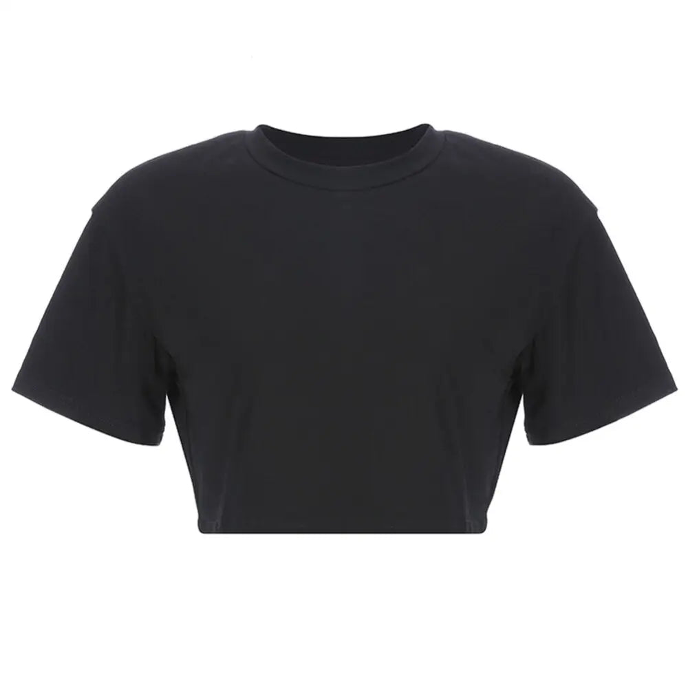 Black and White Harajuku Crop Top black / S