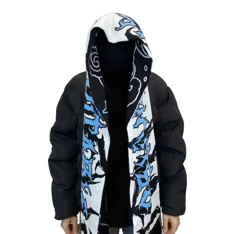 Black and White Knitted Scarf for Winter Wear