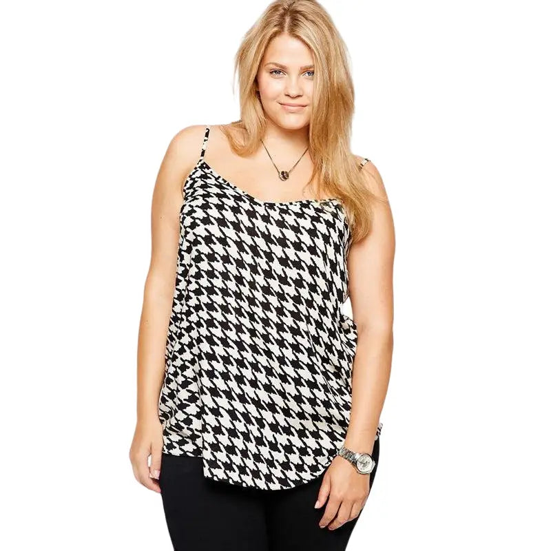 Black And White Loose Camisole - 2XL