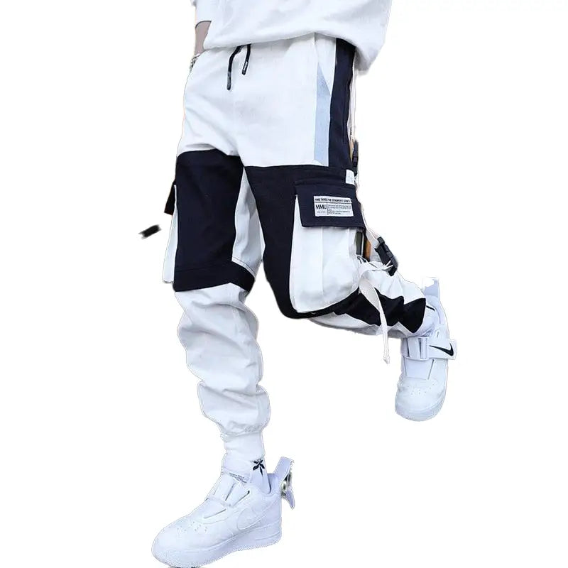 Black and White Loose Cargo Pants - & / S