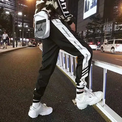 Black and White Loose Pants Athletic Fit B / S